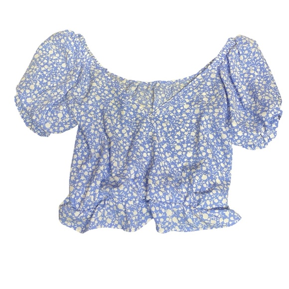 Sienna Sky Crop Top Sz Small Blue/White - Picture 2 of 2